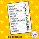 Daily Visual Timetable - For Student Desk or Class Display