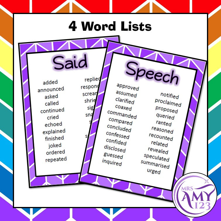 Said Vocabulary Pack- Word Lists, Flash Cards & Activities