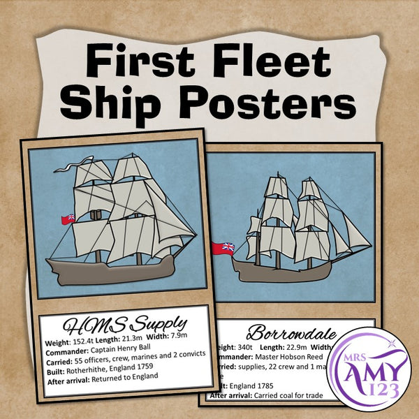 First Fleet Ship Posters