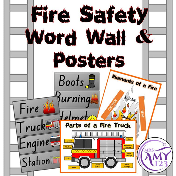 Fire Safety Word Wall and Posters- Great for Fire Prevention Week