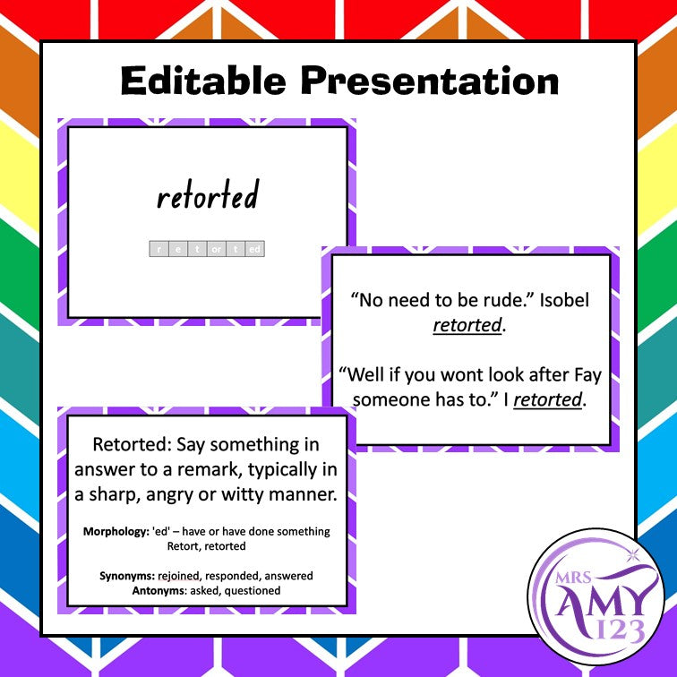 Said Vocabulary Pack- Word Lists, Flash Cards & Activities