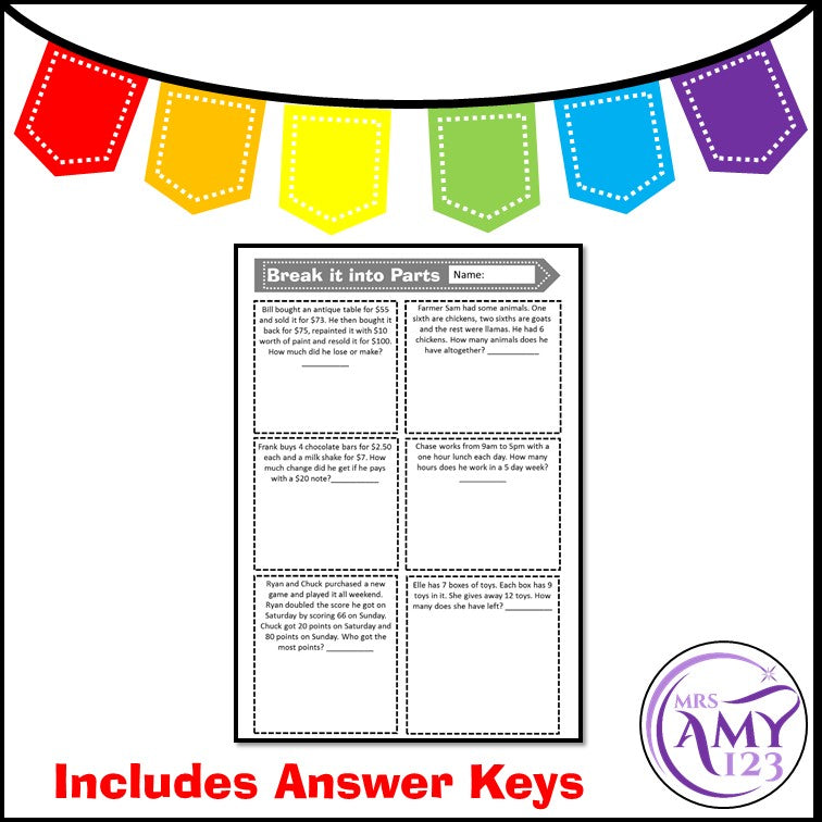 Multi-Step (Break it into Parts)- Problem Solving