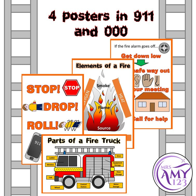 Fire Safety Word Wall and Posters- Great for Fire Prevention Week