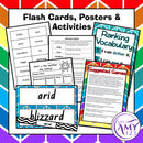 Weather Vocabulary Pack - Word Lists, Flash Cards & Activities