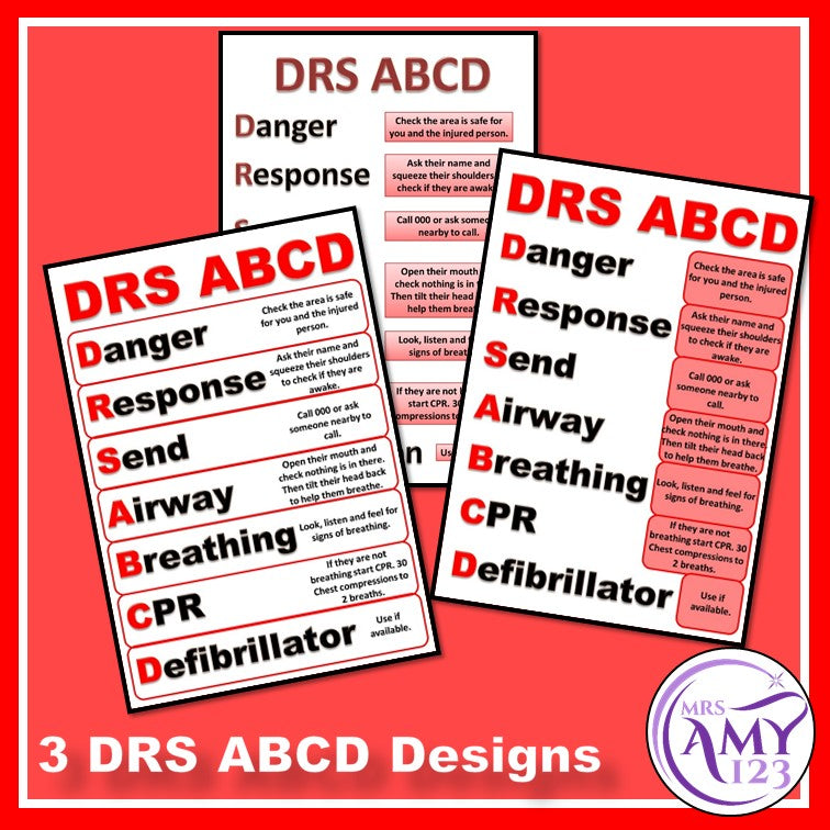 First Aid Posters - Steps and DRS ABCD