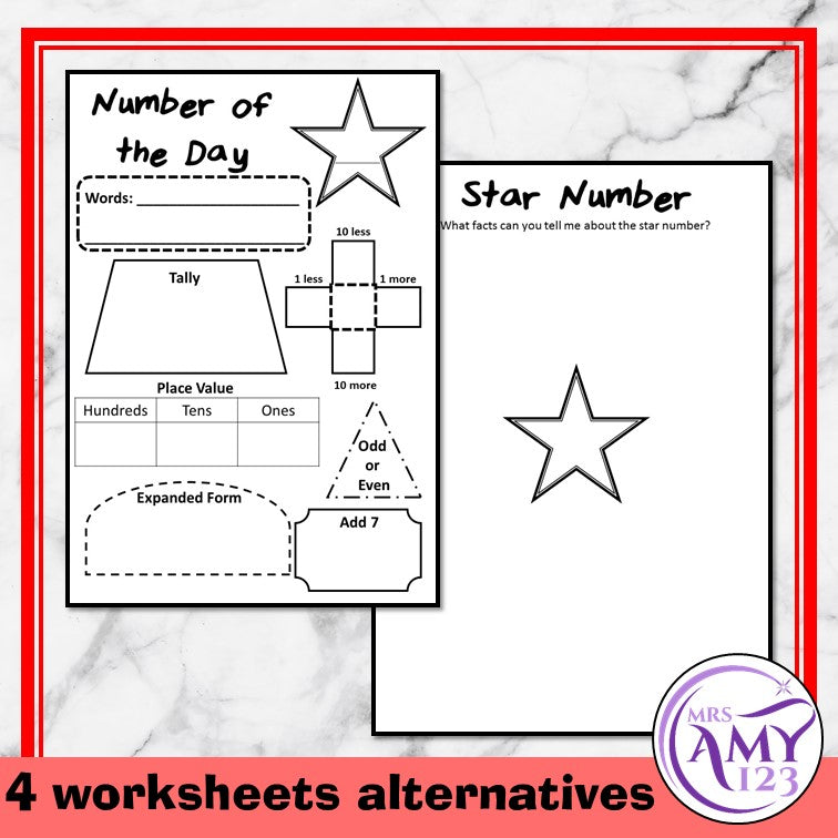 Number of the Day Display and Worksheets