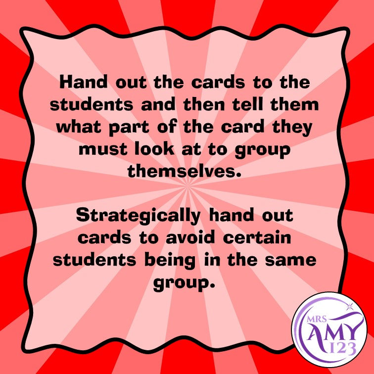 Grouping Cards- Easily Group Students!