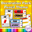 Decoration/Decor Pack - Rainbow Pencil Theme - Numbers, Colours & more