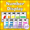 Number Display - 1-10 - Pencil Rainbow Theme