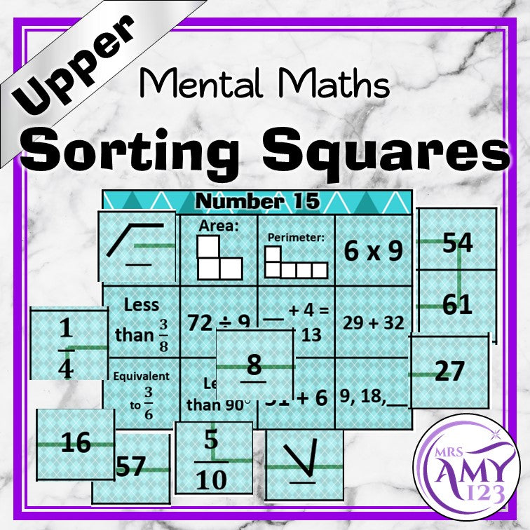 Mental Maths Sorting Squares - Upper