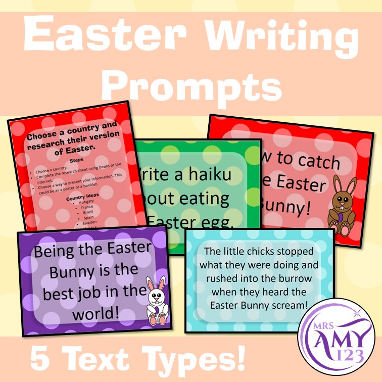 Text Type Writing Easter Prompts - Poetry, Persuasive and More!