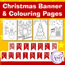 Christmas Banners and Colouring/Coloring in Pages