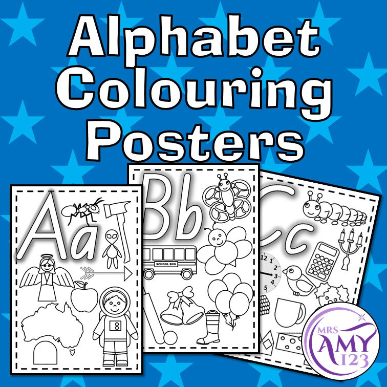 Alphabet Coloring/Colouring Posters- Many Pictures!