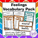Feelings Vocabulary Pack - Word Lists, Flash Cards & Activities