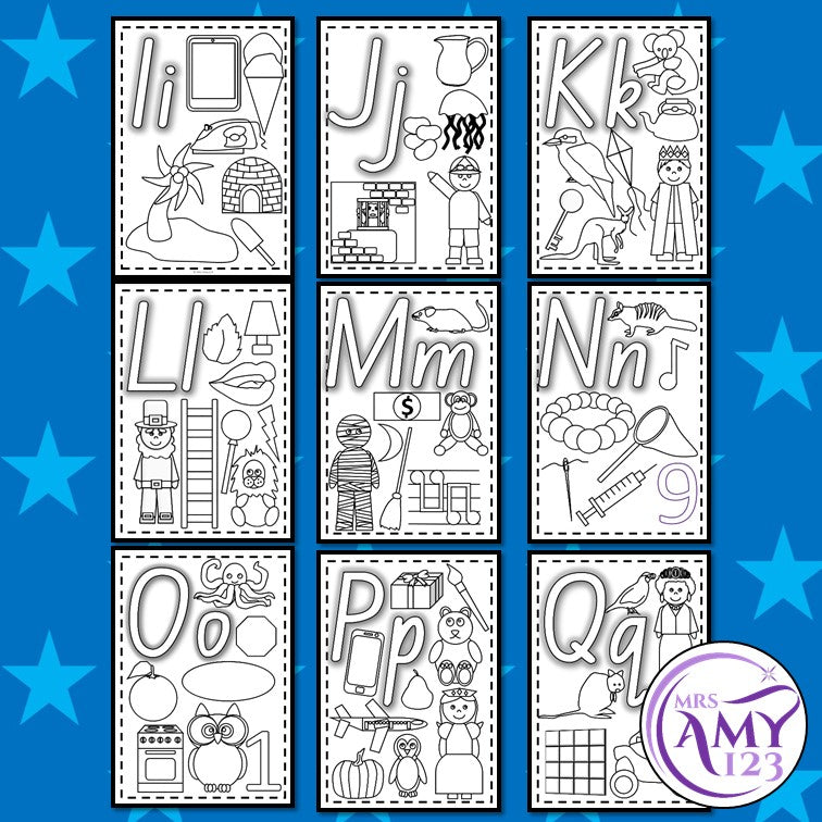 Alphabet Coloring/Colouring Posters- Many Pictures!