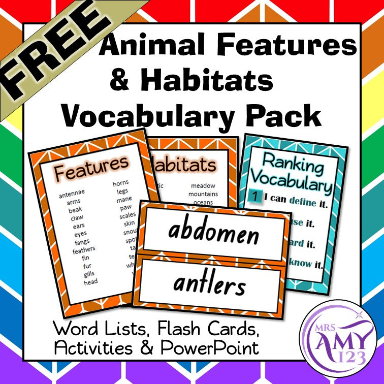 Animal Features & Habitats Vocabulary Pack