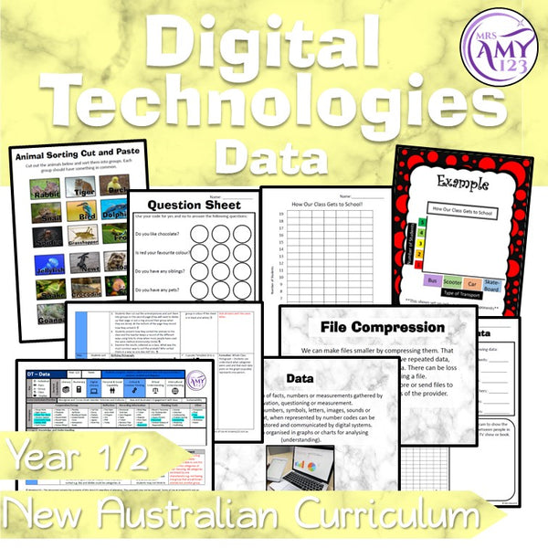 Australian Curriculum Year 1 & 2 Digital Technologies Data Unit