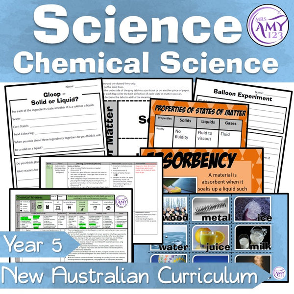 Year 5 Chemical Science- States of Matter- Australian Curriculum