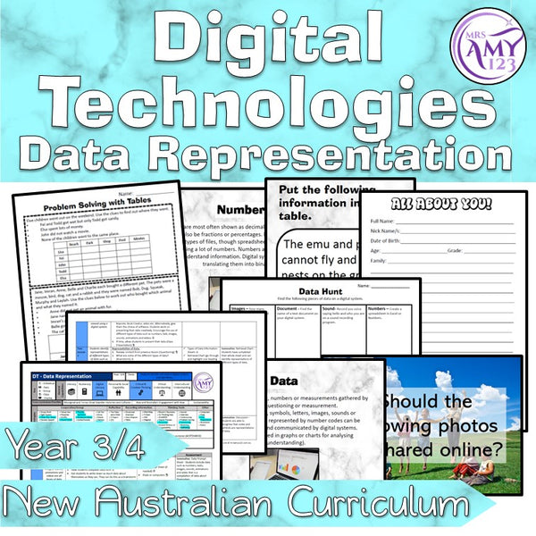 Australian Curriculum Year 3/4 Digital Technologies Data Representations Unit