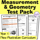 Year 1 Maths - Measurement & Geometry Test Pack - Australian Curriculum