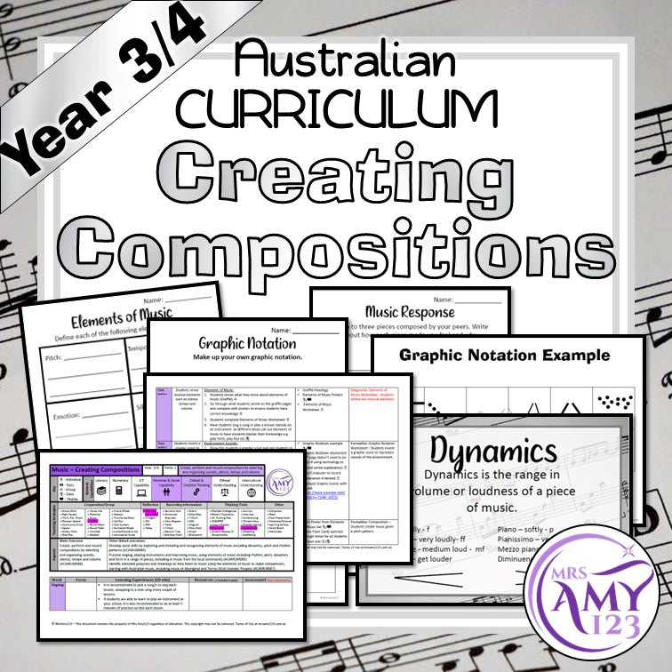 Australian Curriculum Year 3/4 Creation Compositions Music Unit
