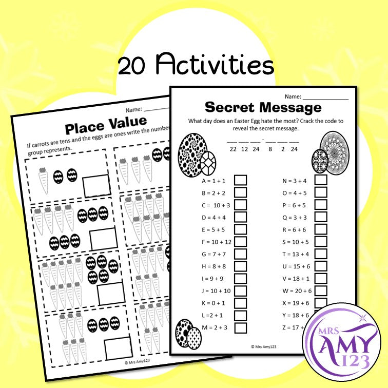 Year 1 Easter Maths Sheets - Australian Curriculum Aligned