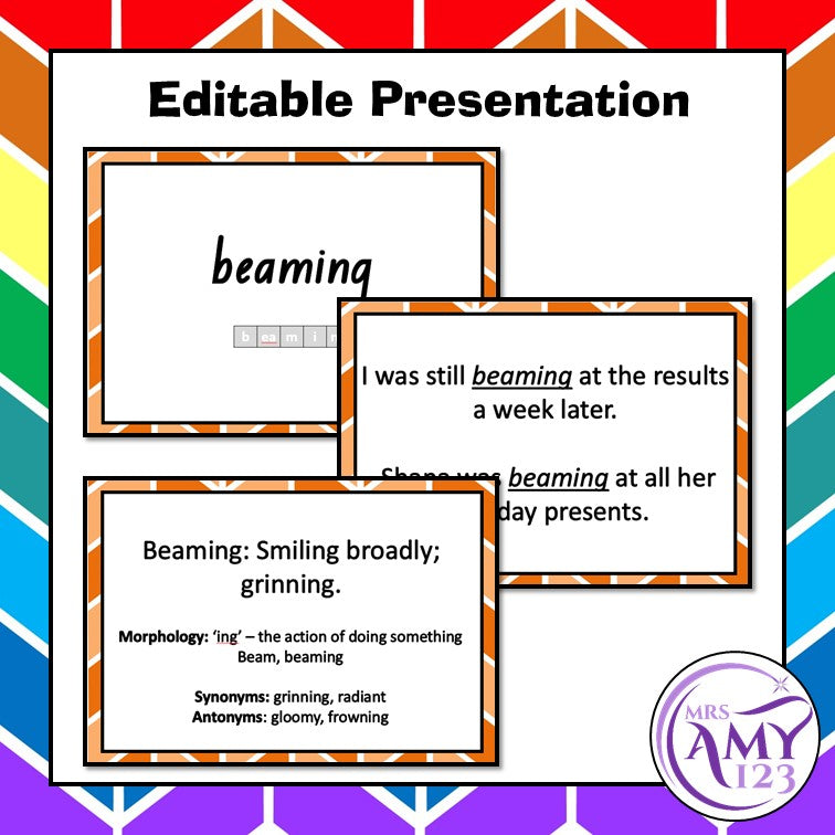 Feelings Vocabulary Pack- Word Lists, Flash Cards & Activities
