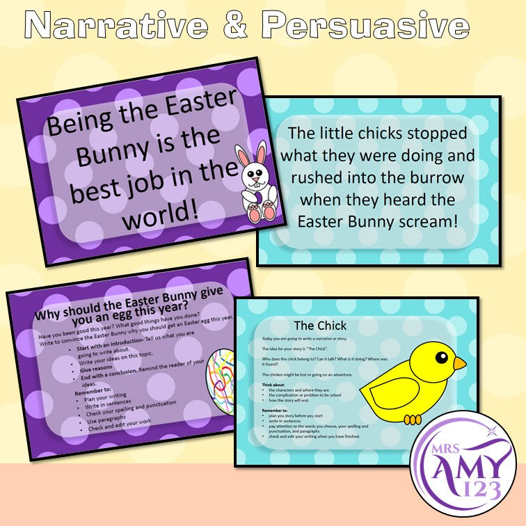 Text Type Writing Easter Prompts - Poetry, Persuasive and More!