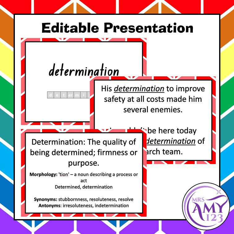 Virtues Vocabulary Pack- Word Lists, Flash Cards & Activities