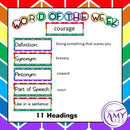 Word of the Day/Week - Vocabulary Display or Activity + Worksheets