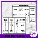 Mental Math Sorting Squares - Upper - Cut & Paste