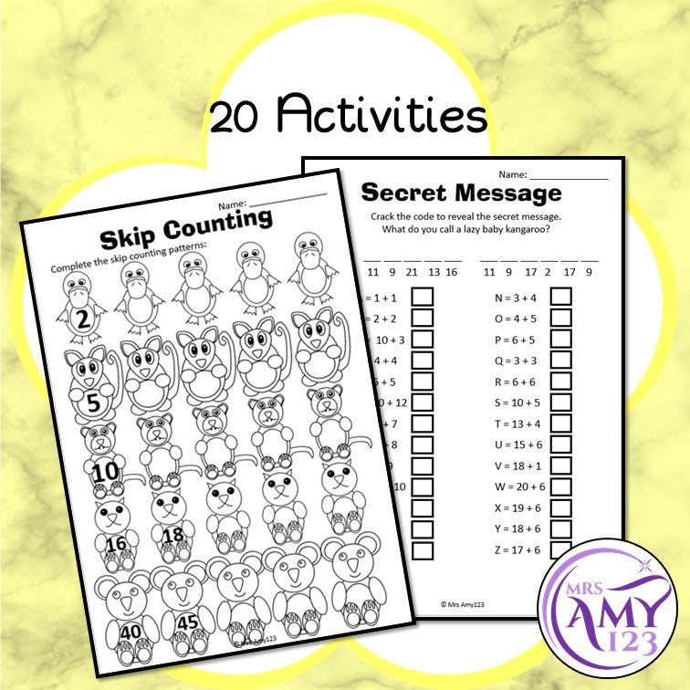 Year 1 Australian Curriculum Maths Revision Sheets