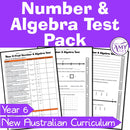 Year 6 Maths - Number & Algebra Test Pack - Australian Curriculum