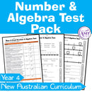 Year 4 Maths - Number & Algebra Test Pack - Australian Curriculum