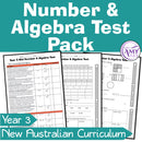 Year 3 Maths - Number & Algebra Test Pack - Australian Curriculum