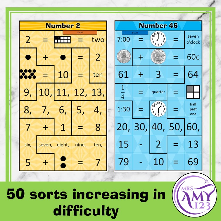 Mental Math Sorting Puzzles - Lower