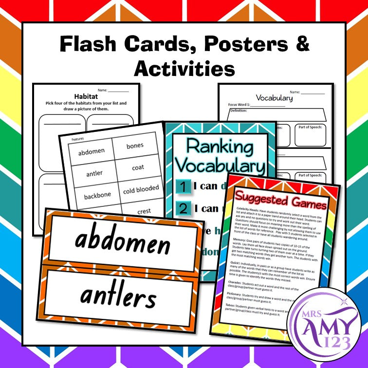 Animal Features & Habitats Vocabulary Pack