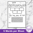 High Frequency Word Sheets