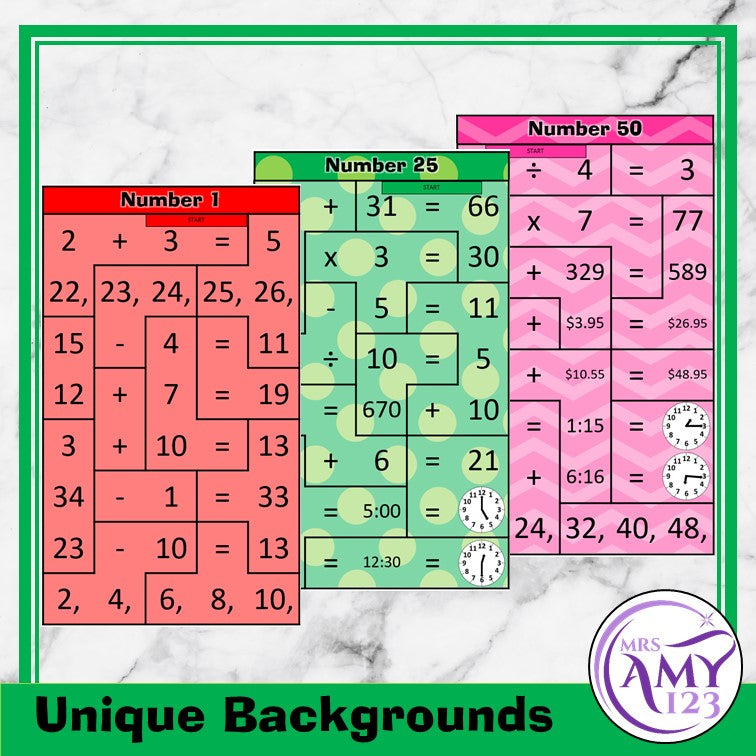 Mental Math Sorting Puzzles - Middle