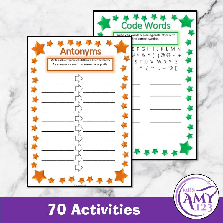 Spelling Activities Sheets