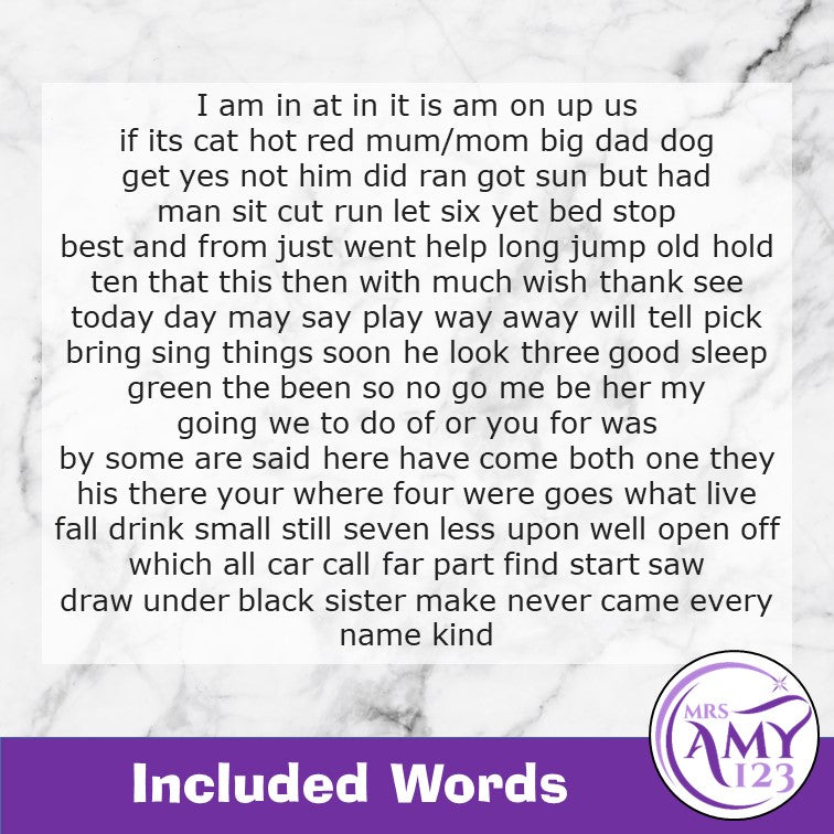 High Frequency Word Sheets