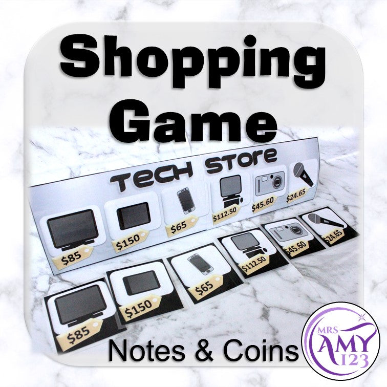 Shopping Game- Notes and Coins