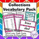 Collection Vocabulary Pack - Word Lists, Flash Cards & Activities