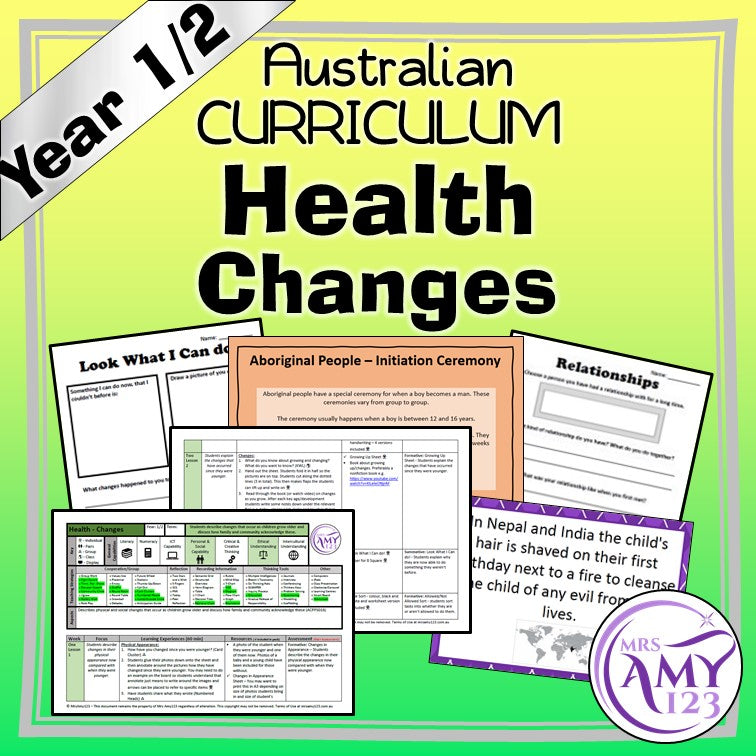 Australian Curriculum Year 1/2 Change Health Unit