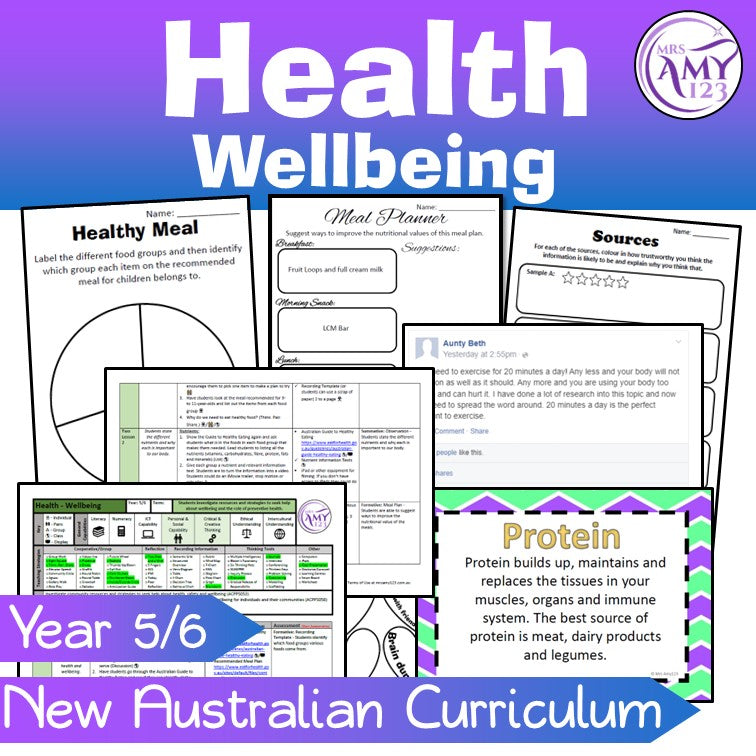 Australian Curriculum Year 5/6 Wellbeing Health Unit