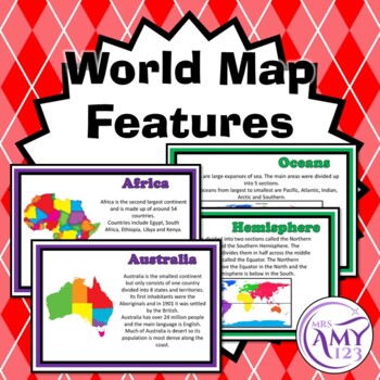 World Map Features Posters