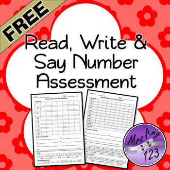 Read, Write and Say Number Assessment